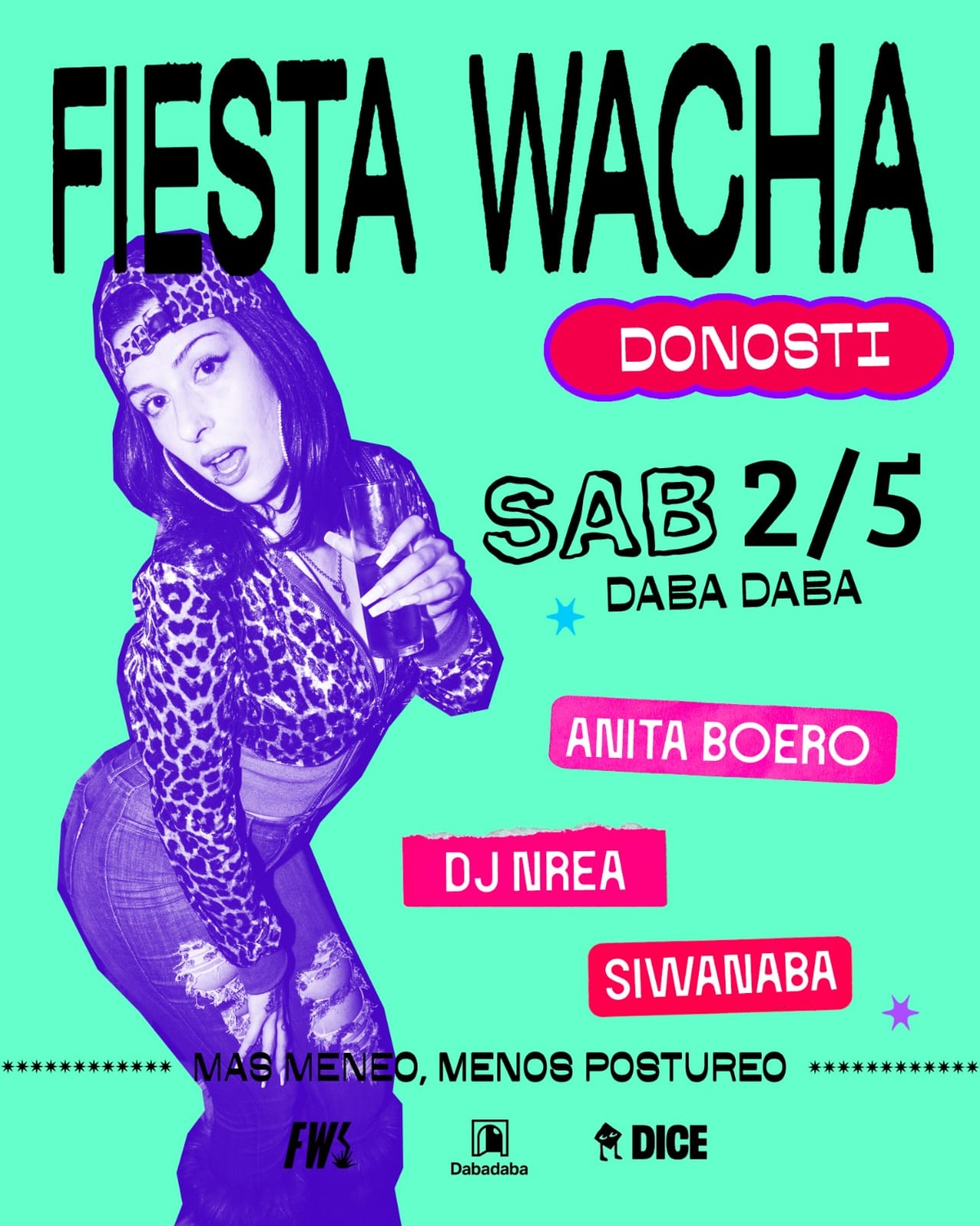 Fiesta Wacha: Dj Nrea + Siwanaba + Anita Boero